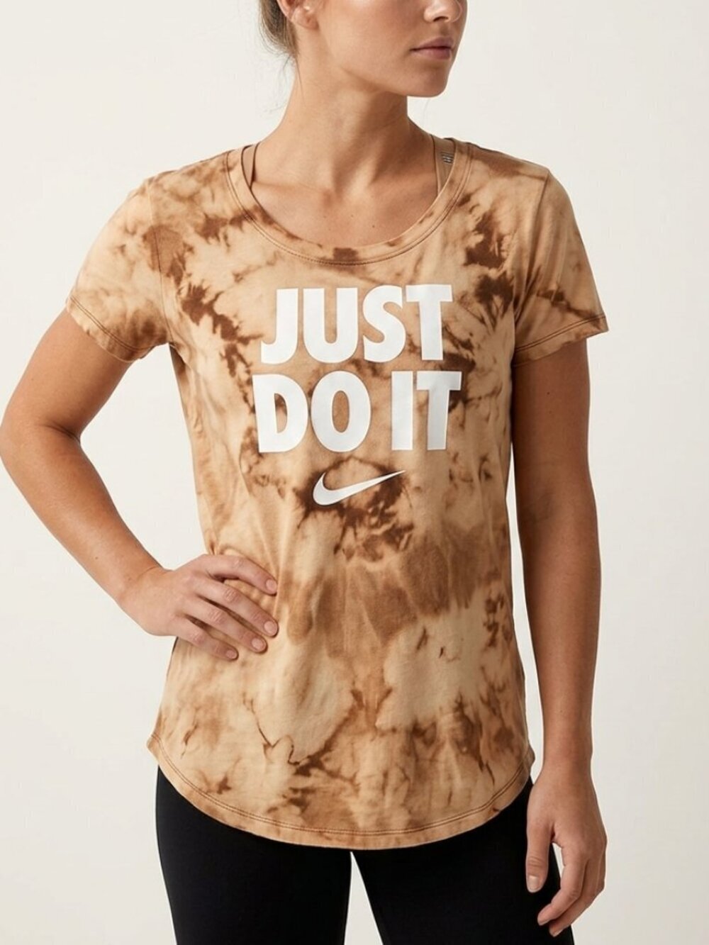 NIKE Custom T Shirt Size Large Tie Dye Just Do it Tee Tie Dye Center Swoosh